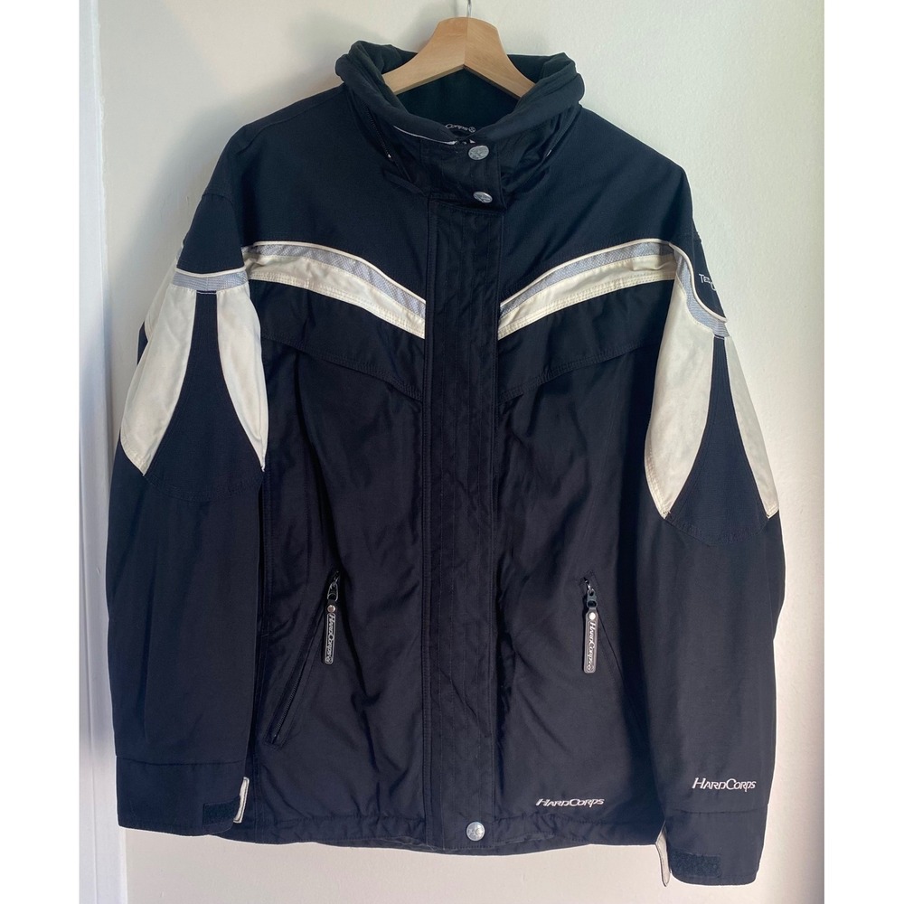 HardCorps Ski Jacket Womens 8 Black White Insulated Technical Superior Gorpcore